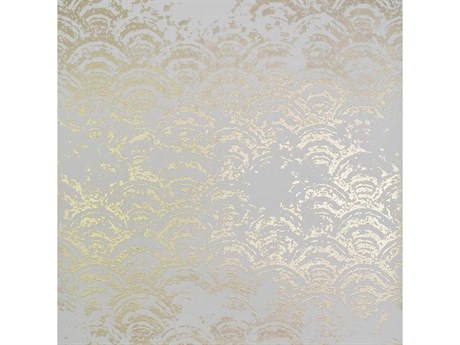 York Wallcoverings Antonina Vella Modern Metals White Gold Eclipse Wallpaper
