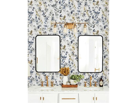 York Wallcoverings Modern Nature 2nd Edition Navy Joyful Eucalyptus Wallpaper