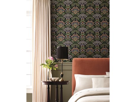 York Wallcoverings Rifle Paper Co. Second Edition Black Green Bramble Wallpaper