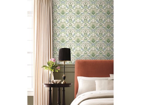York Wallcoverings Rifle Paper Co. Second Edition White Blue Bramble Wallpaper