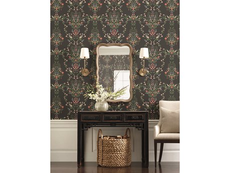 York Wallcoverings Rifle Paper Co. Second Edition Black Luxembourg Wallpaper