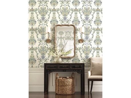 York Wallcoverings Rifle Paper Co. Second Edition White Blue Luxembourg Wallpaper