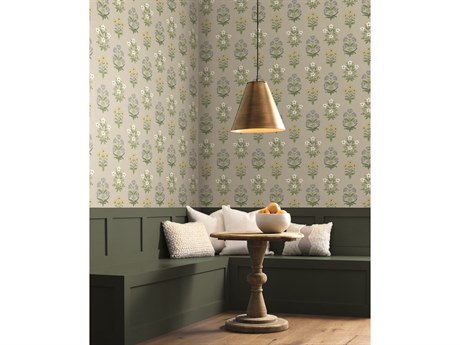 York Wallcoverings Rifle Paper Co. Second Edition Beige Purple Mughal Rose Wallpaper