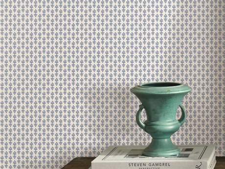 York Wallcoverings Rifle Paper Co. Second Edition White Blue Petal Wallpaper
