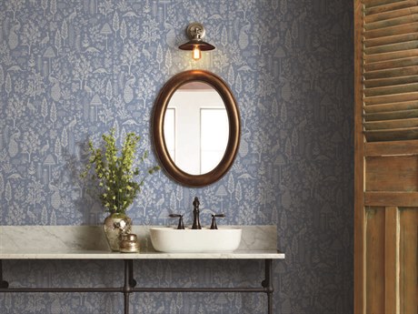 York Wallcoverings Rifle Paper Co. Second Edition Light Blue Menagerie Toile Wallpaper