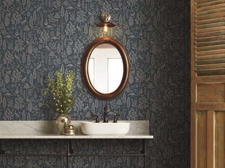 York Wallcoverings Rifle Paper Co. Second Edition Dark Blue Menagerie Toile Wallpaper