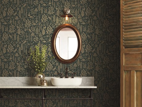 York Wallcoverings Rifle Paper Co. Second Edition Brown Menagerie Toile Wallpaper