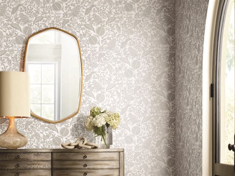 York Wallcoverings Rifle Paper Co. Second Edition White Black Pomegranate Wallpaper