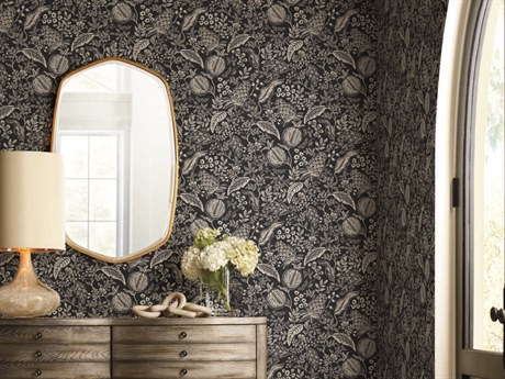 York Wallcoverings Rifle Paper Co. Second Edition Black Pomegranate Wallpaper