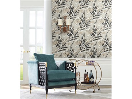 York Wallcoverings Tropics Resource Library Taupe Tropical Paradise Wallpaper