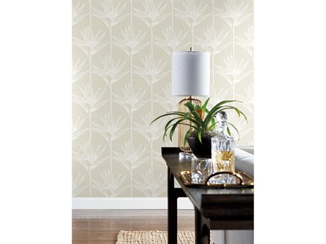 York Wallcoverings Tropics Resource Library White Bird Of Paradise Wallpaper