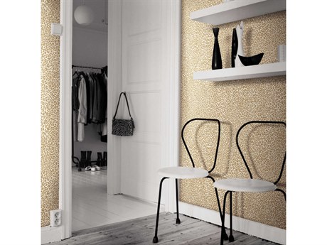 York Wallcoverings Tropics Resource Library Gold Leopard King Wallpaper