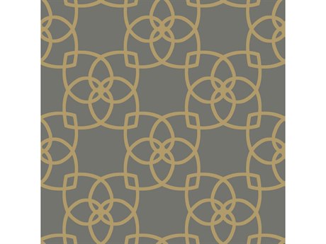 York Wallcoverings Antonina Vella Dazzling Dimensions Volume II Grey Gold Metallic Serendipity Wallpaper