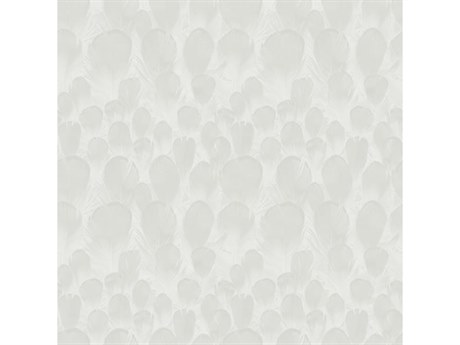 York Wallcoverings Antonina Vella Natural Opalescence White Feathers Wallpaper