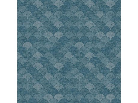 York Wallcoverings Antonina Vella Natural Opalescence Blue Mermaid Scales Wallpaper