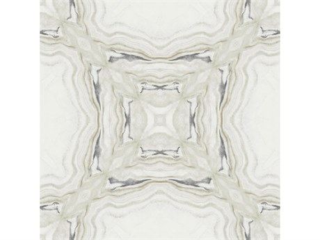 York Wallcoverings Antonina Vella Natural Opalescence Grey Black Metallic Stone Kaleidoscope Wallpaper