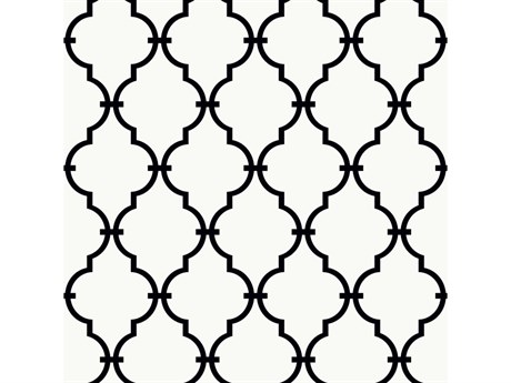 York Wallcoverings IBC 4 Black White, III Black Modern Trellis Wallpaper