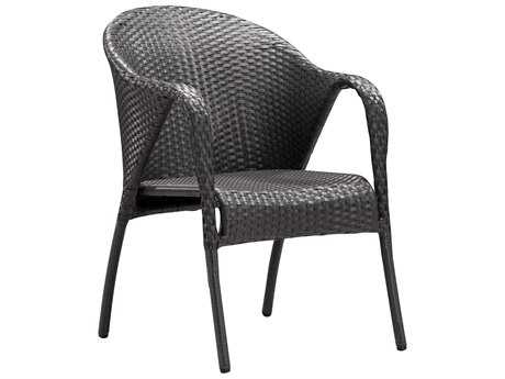 Zuo Outdoor Montezuma Aluminum Wicker Chair in Espresso (Sold in 2)