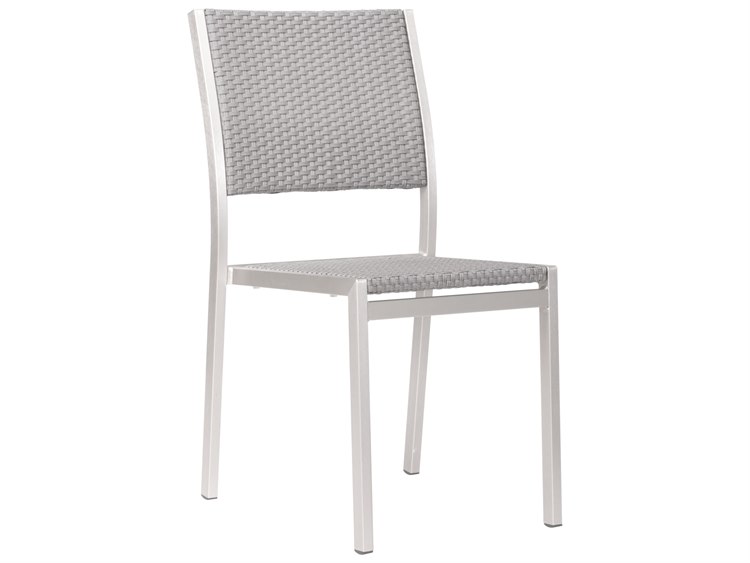 Zuo Outdoor Metropolitan Aluminum Polyurethane Dining Armless Chair Set of Two