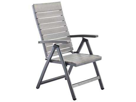 Zuo Outdoor Polestar Adjustable Aluminum Chair in Slate Gray