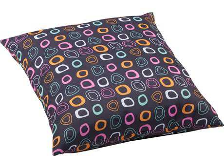Zuo Outdoor Kitten Large Outdoor Pillow in Chocolate Base And Multicolor Pattern