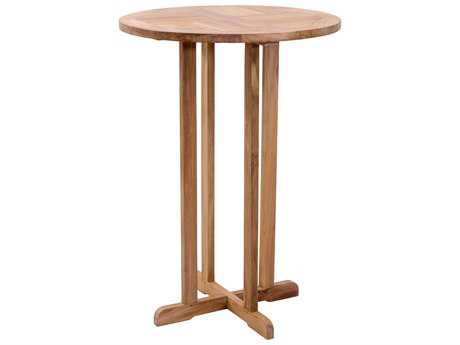 Zuo Outdoor Trimaran Teak 27.80 Round Bar Table in Natural