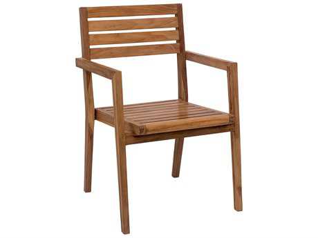 Zuo Outdoor Nautical Teak Dining Arm Chair in Natural (Sold in 2)