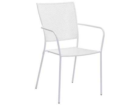 Zuo Outdoor Pom Steel Dining Chair in White (Sold in 2)