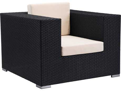 Zuo Outdoor Cartagena Aluminum Wicker Arm Chair in Espresso