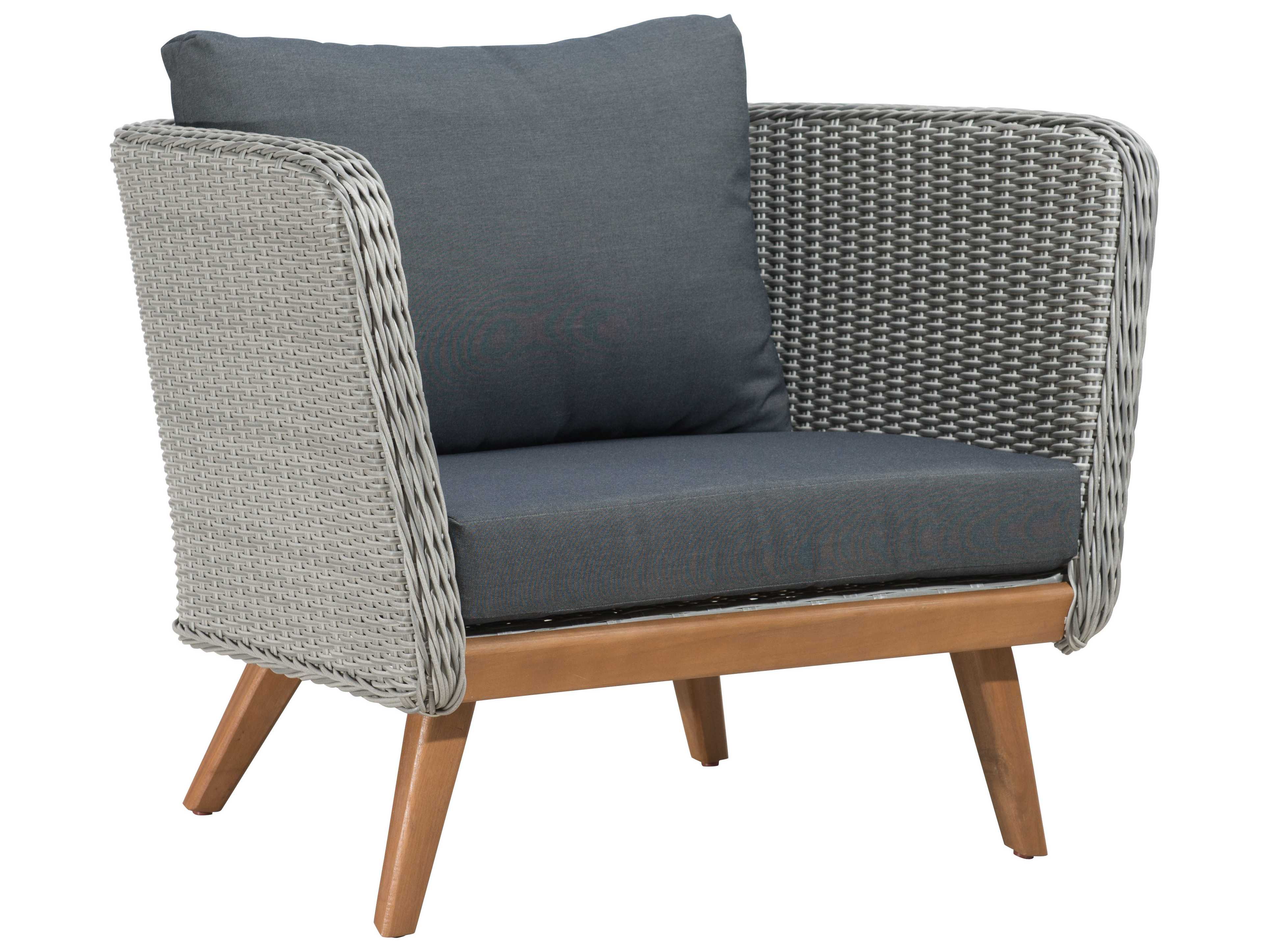 Zuo Outdoor Grace Bay Acacia Wood Wicker Lounge Set ZDGRACEBYLNGSET