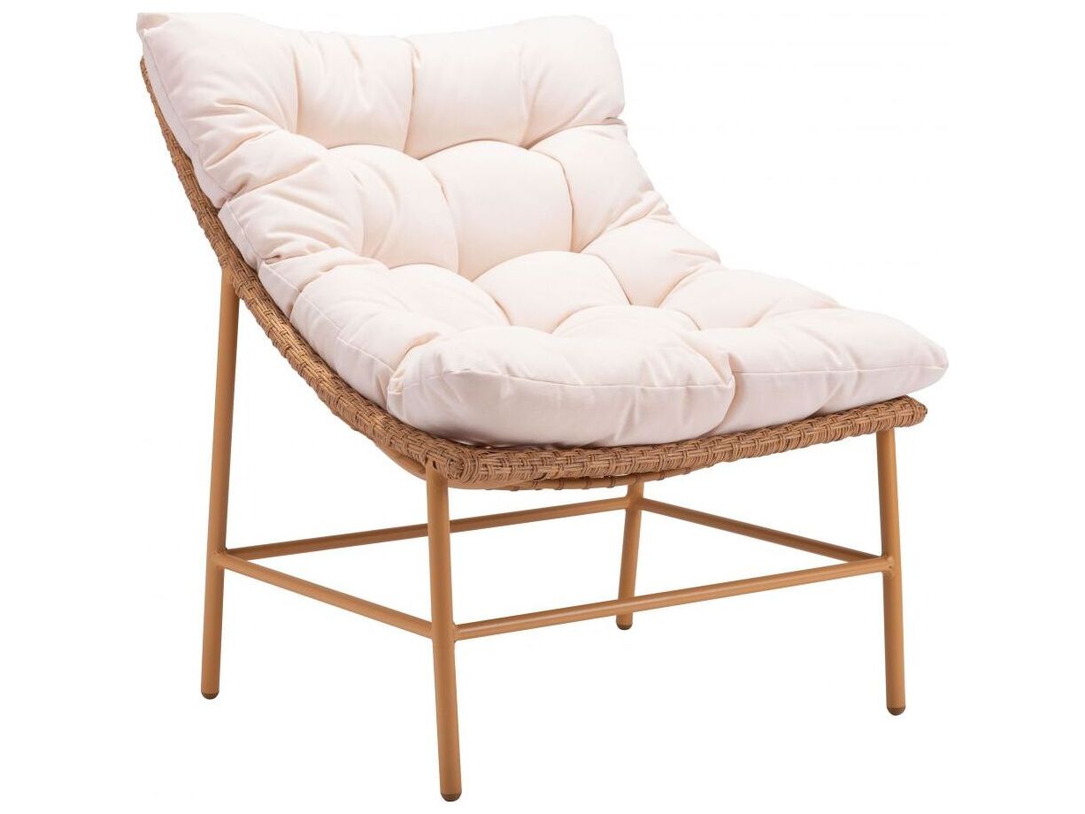 zuo outdoor merilyn aluminum beige & natural accent chair | zd703972