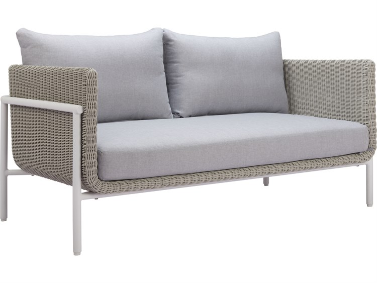 Zuo Outdoor Frais Gray Aluminum Cushion Loveseat