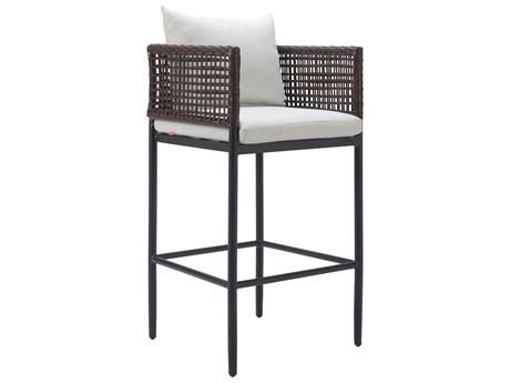Zuo Outdoor Palm Paradise Gray Aluminum Cushion Bar Stool