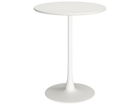 Zuo Outdoor Soleil White Steel Round Bar Table