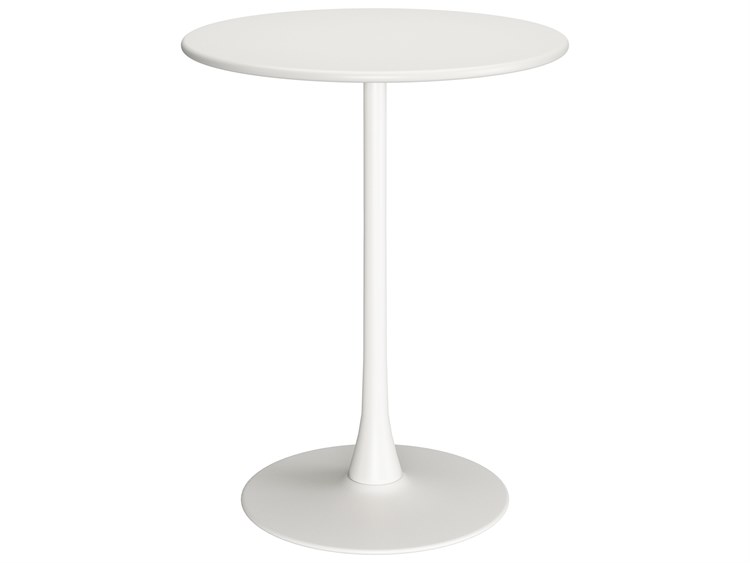 Zuo Outdoor Soleil White Steel Round Bar Table