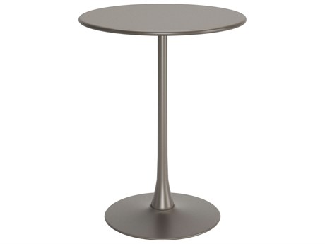 Zuo Outdoor Soleil Taupe Steel Round Bar Table