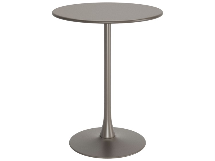 Zuo Outdoor Soleil Taupe Steel Round Bar Table