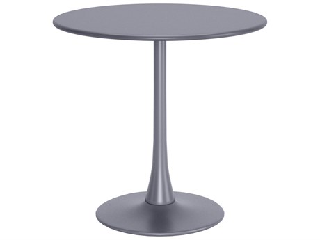Zuo Outdoor Soleil Gray Steel Round Dining Table