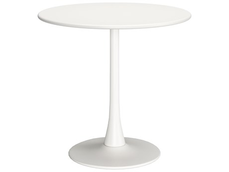 Zuo Outdoor Soleil White Steel Round Dining Table