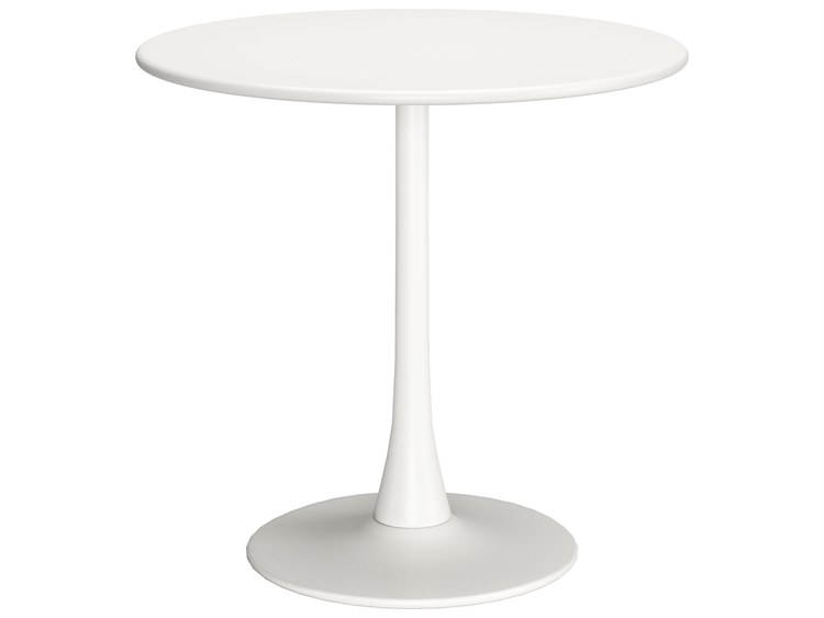 Zuo Outdoor Soleil White Steel Round Dining Table