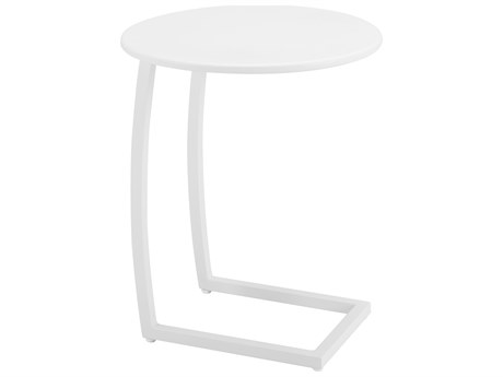 Zuo Outdoor Noga White Aluminum Round End Table