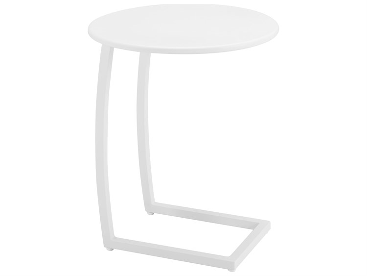Zuo Outdoor Noga White Aluminum Round End Table