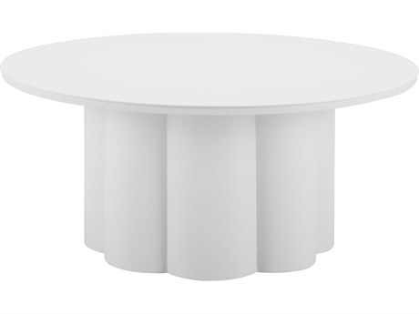Zuo Outdoor Palmier White Aluminum Round Coffee Table