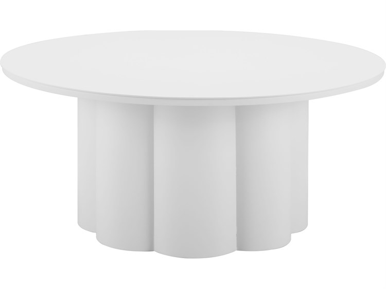 Zuo Outdoor Palmier White Aluminum Round Coffee Table