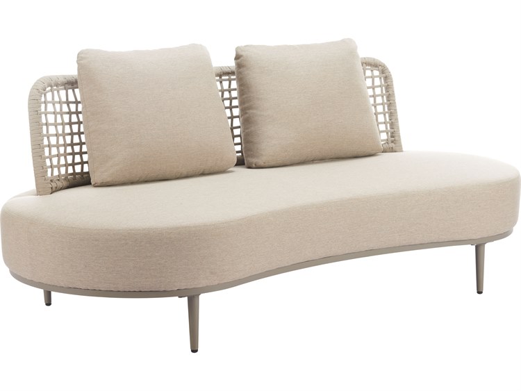Zuo Outdoor Ruhe Beige Aluminum Cushion Sofa
