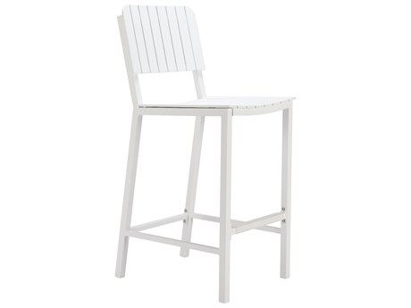 Zuo Outdoor Kayu White Aluminum Metal Bar Stool