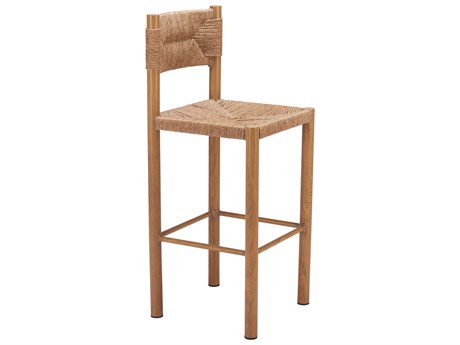 Zuo Outdoor Iska Natural Faux Wood Wicker Bar Stool, Set of 2