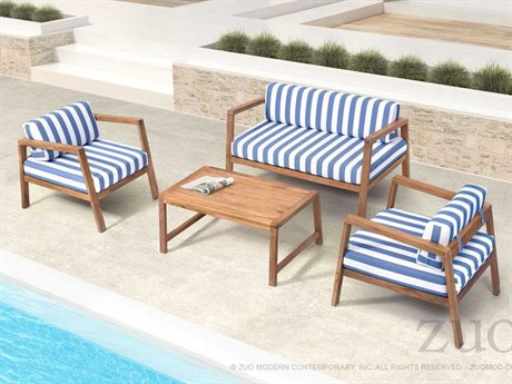 Zuo Outdoor Bilander Teak Lounge Set