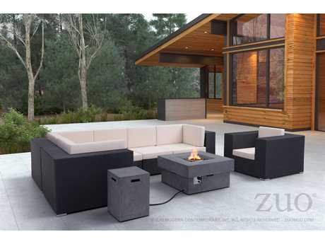 Zuo Outdoor Cartagena Aluminum Wicker Lounge Set
