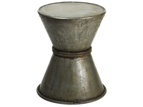 Zentique Rustic Zinc Gray Accent Stool
